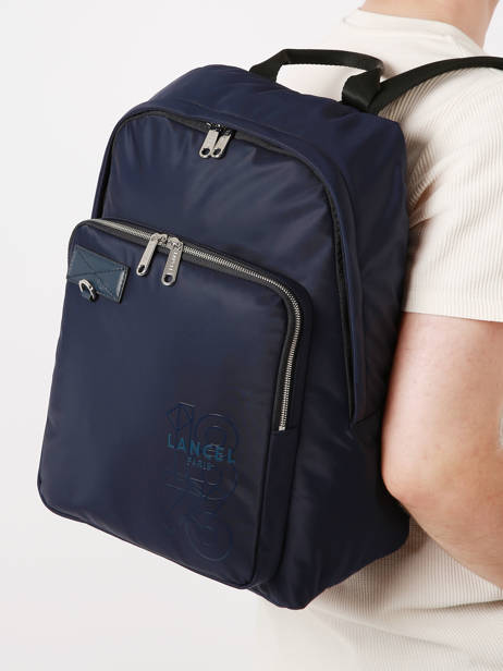 Sac Ã  Dos Leo 1 Compartiment Lancel Bleu leo A12679 vue secondaire 1