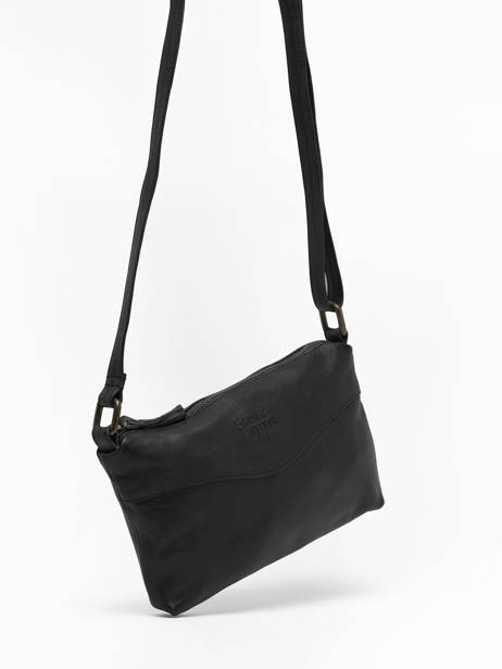 Sac BandouliÃ¨re Cow Cuir Basilic pepper Noir cow BCOW68 vue secondaire 2