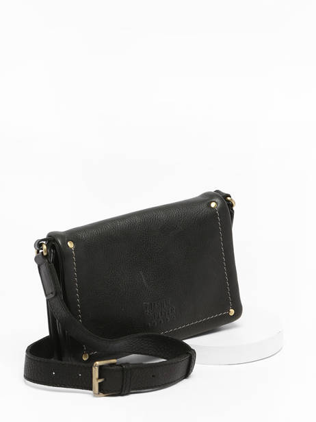 Sac BandouliÃ¨re Boston Cuir Basilic pepper Noir boston BBOS03 vue secondaire 2