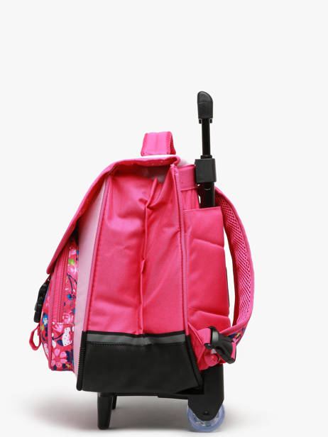 Cartable Ã  Roulettes 2 Compartiments Snowball Rose butterfly T46438 vue secondaire 2