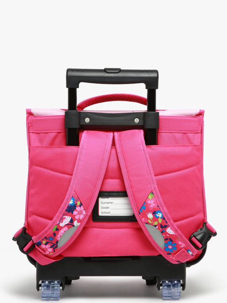 Cartable Ã  Roulettes 2 Compartiments Snowball Rose butterfly T46438 vue secondaire 4