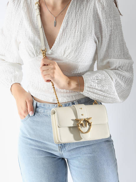 Sac BandouliÃ¨re Love Bag Icon Cuir Pinko Blanc love bag icon A0F1 vue secondaire 1