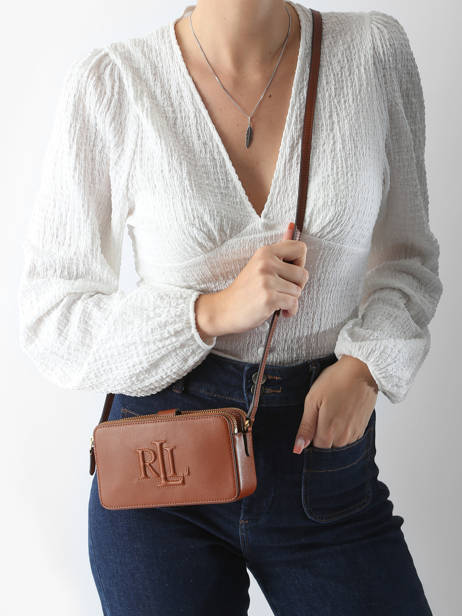 Sac BandouliÃ¨re Anstey Cuir Lauren ralph lauren Marron anstey 32951475 vue secondaire 1