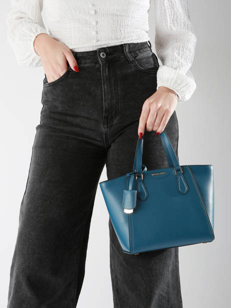 Sac BandouliÃ¨re Taryn Cuir Michael kors Bleu taryn F4GTBC1L vue secondaire 1