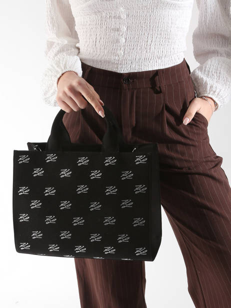 Sac BandouliÃ¨re K Autograph Coton Karl lagerfeld Noir k autograph A1W50025 vue secondaire 1