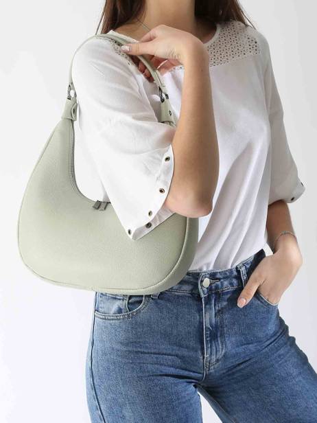 Sac PortÃ© Ã©paule Caviar Cuir Milano Vert caviar CA24121 vue secondaire 1