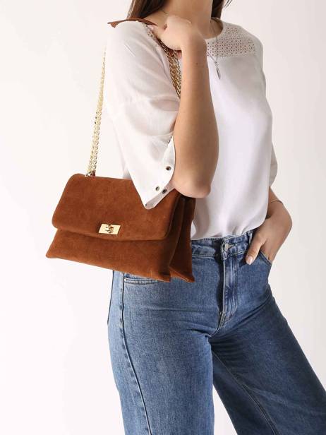 Sac Bandoulière Velvet Caviar Cuir Milano Marron velvet caviar VC24115 vue secondaire 1