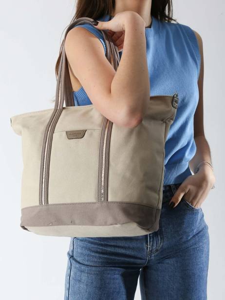 Sac PortÃ© Ã©paule A4 Kaya Toile Hexagona Beige kaya 5920056 vue secondaire 1