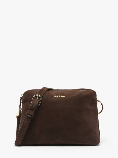 Sac BandouliÃ¨re Nael Cuir Nat et nin Marron vintage NAEL