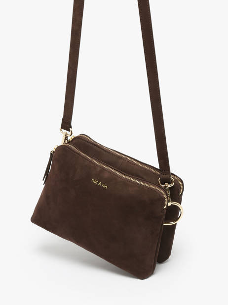 Sac BandouliÃ¨re Nael Cuir Nat et nin Marron vintage NAEL vue secondaire 2