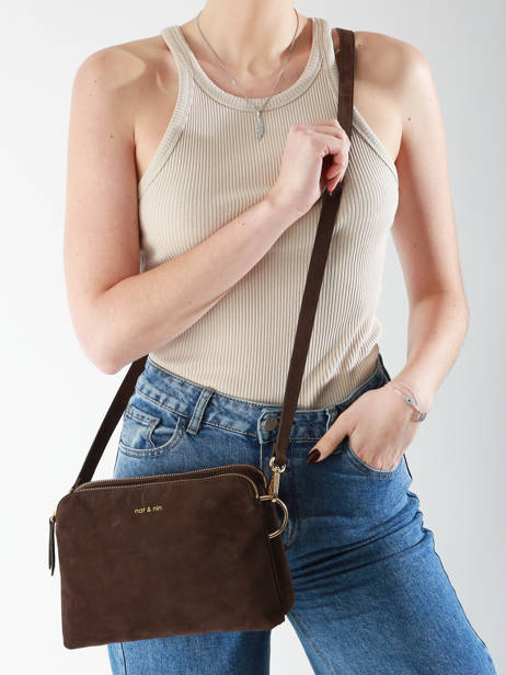 Sac BandouliÃ¨re Nael Cuir Nat et nin Marron vintage NAEL vue secondaire 1