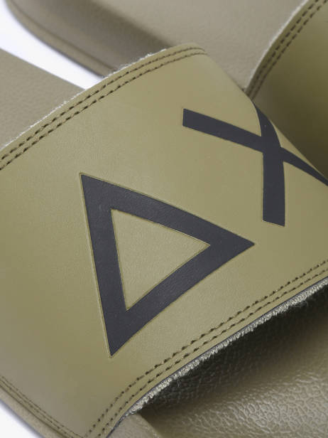 Claquettes Logo Sun68 Vert men X35102 vue secondaire 2