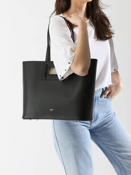 Sac Cabas AngÃ¨le Cuir Lancel Noir angele A13361 vue secondaire 1