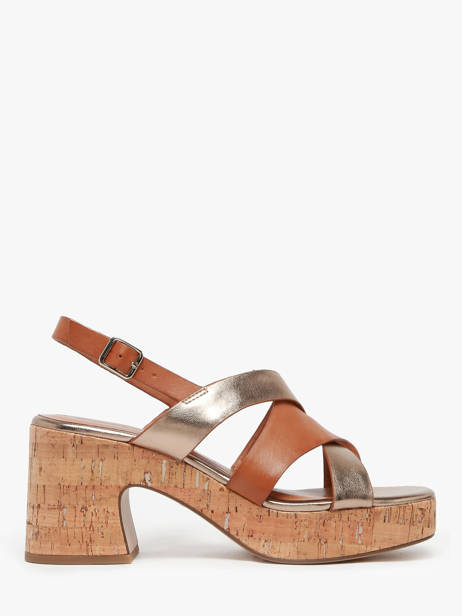 Sandales Ã  Talon En Cuir Tamaris Marron accessoires 44