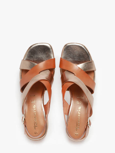 Sandales Ã  Talon En Cuir Tamaris Marron accessoires 44 vue secondaire 3