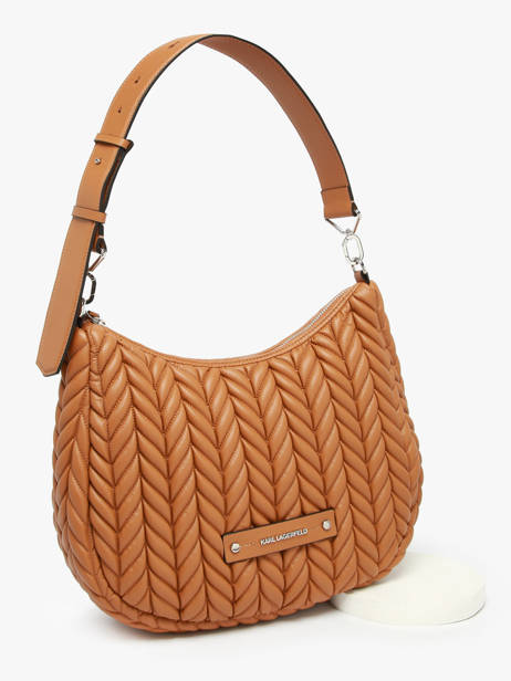 Sac PortÃ© Ã©paule K Weave Polyurethane Karl lagerfeld Marron k weave A3W30147 vue secondaire 2