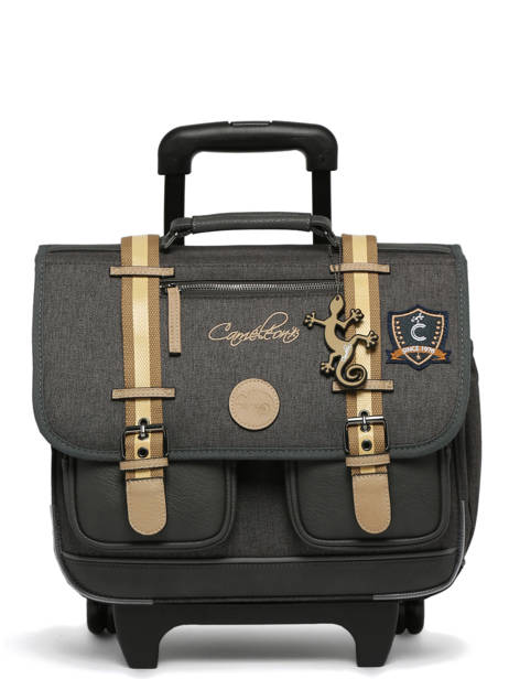 Cartable à Roulettes Enfant 2 Compartiments Cameleon Gris vintage urban CR38 vue secondaire 8