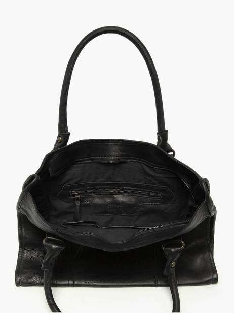 Sac Shopping A4 Cow Cuir Basilic pepper Noir cow BCOW31 vue secondaire 3