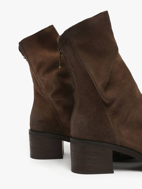 Bottines à Talon En Cuir Metisse Marron women TC2177 vue secondaire 2