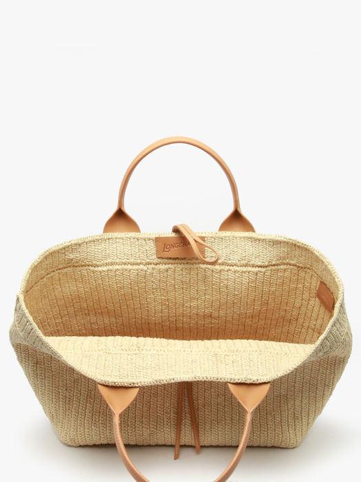 Longchamp Le roseau raphia Sacs porté main Beige