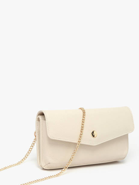 Sac Pochette Luna Cuir Avec Chaînette Amovible Hexagona Beige luna 688422 vue secondaire 2