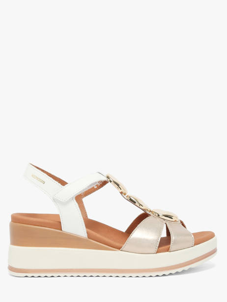 Sandales Semelle Compensée En Cuir Mephisto Or women P5148798