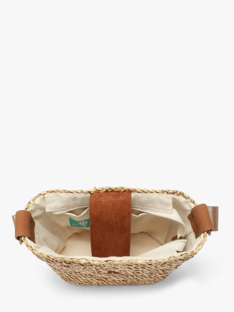Sac Bandoulière Estival Raphia Le voyage en panier Marron estival PM944 vue secondaire 2