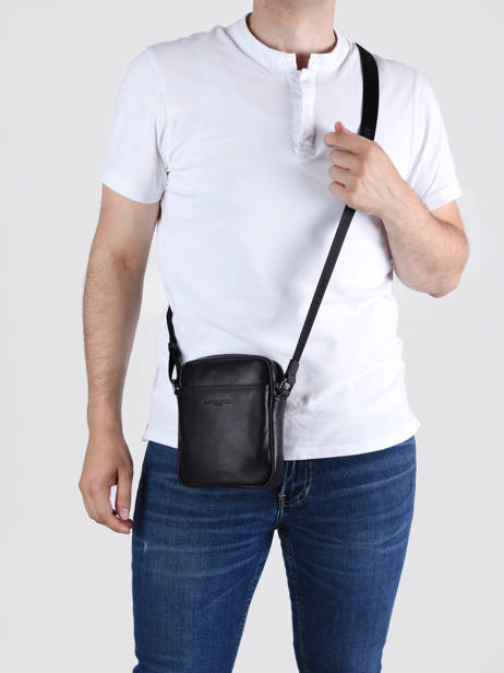 Sac BandouliÃ¨re Lancaster Noir soft vintage homme 24 vue secondaire 1